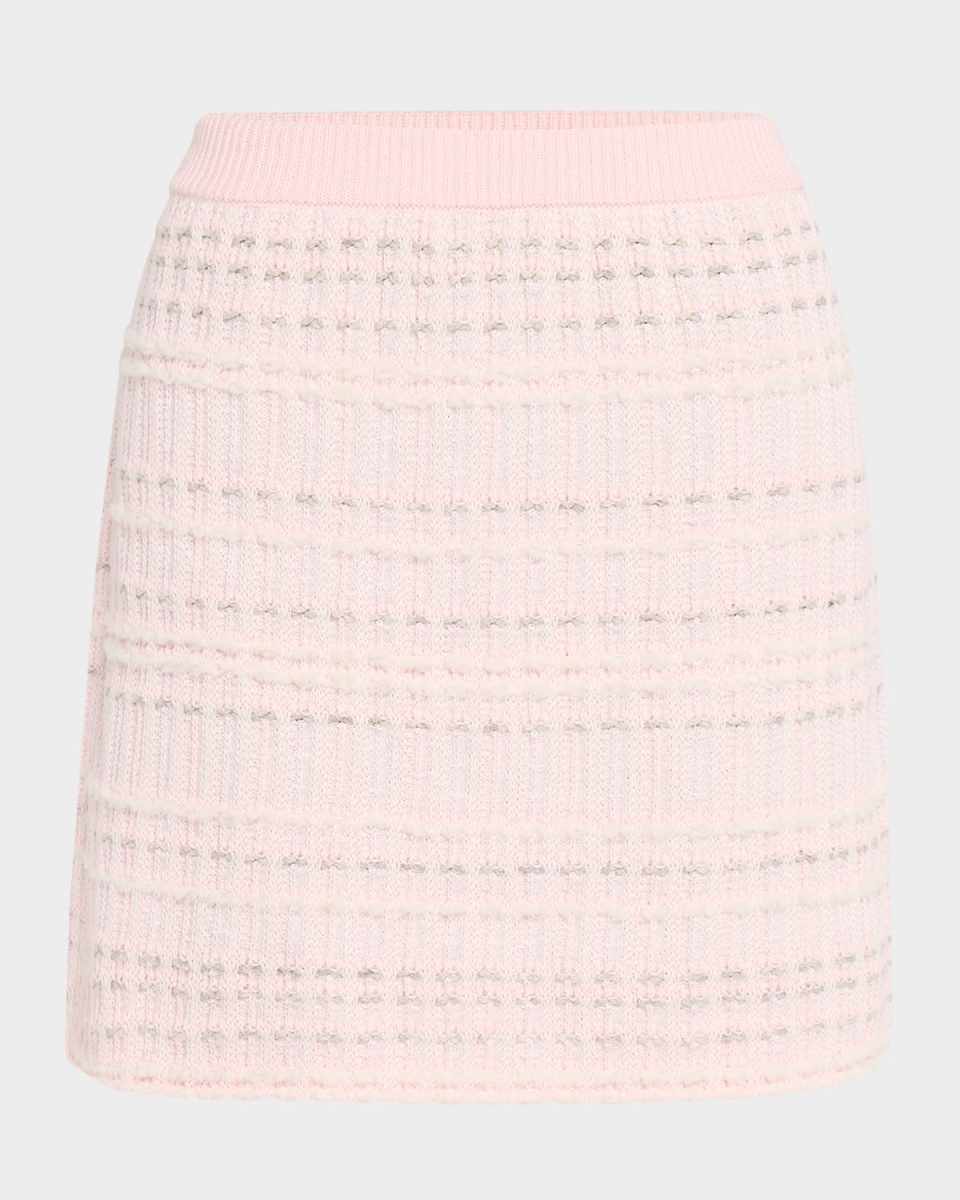 Seersucker Knit Tweed Jacquard Mini Skirt